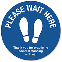 12 Circle Wait Here Floor Decal